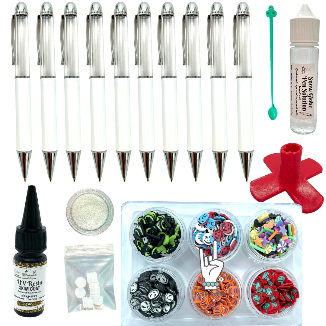 Nightmare Holiday Snow Globe Chunky Ballpoint Sublimation Pen Soft Coat UV Resin Crafting Kit