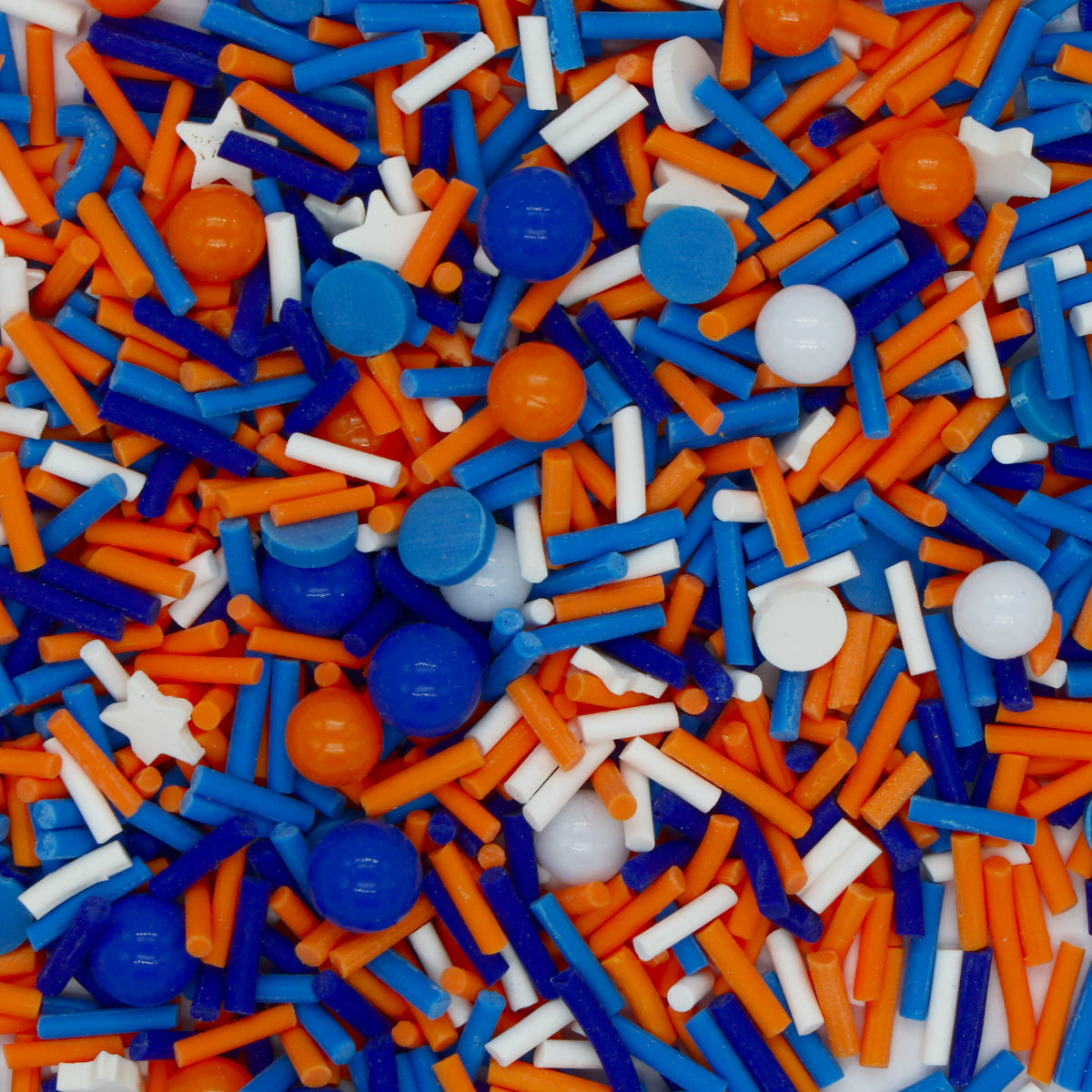 Orange You Blue Polymer Clay Piece and Glitter Mix