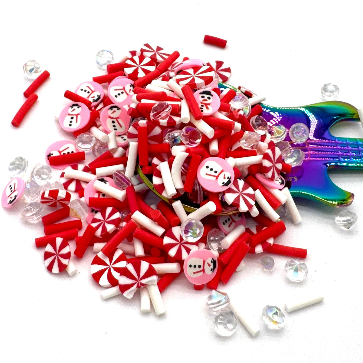 Peppermint Snowman Sparkle Polymer Clay Mix