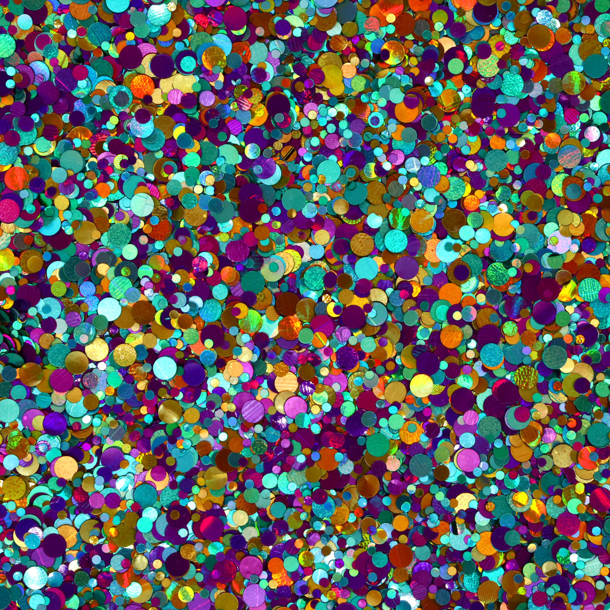 Hot N Cold Teal Gold Purple Chunky Holographic Dot Glitter Mix