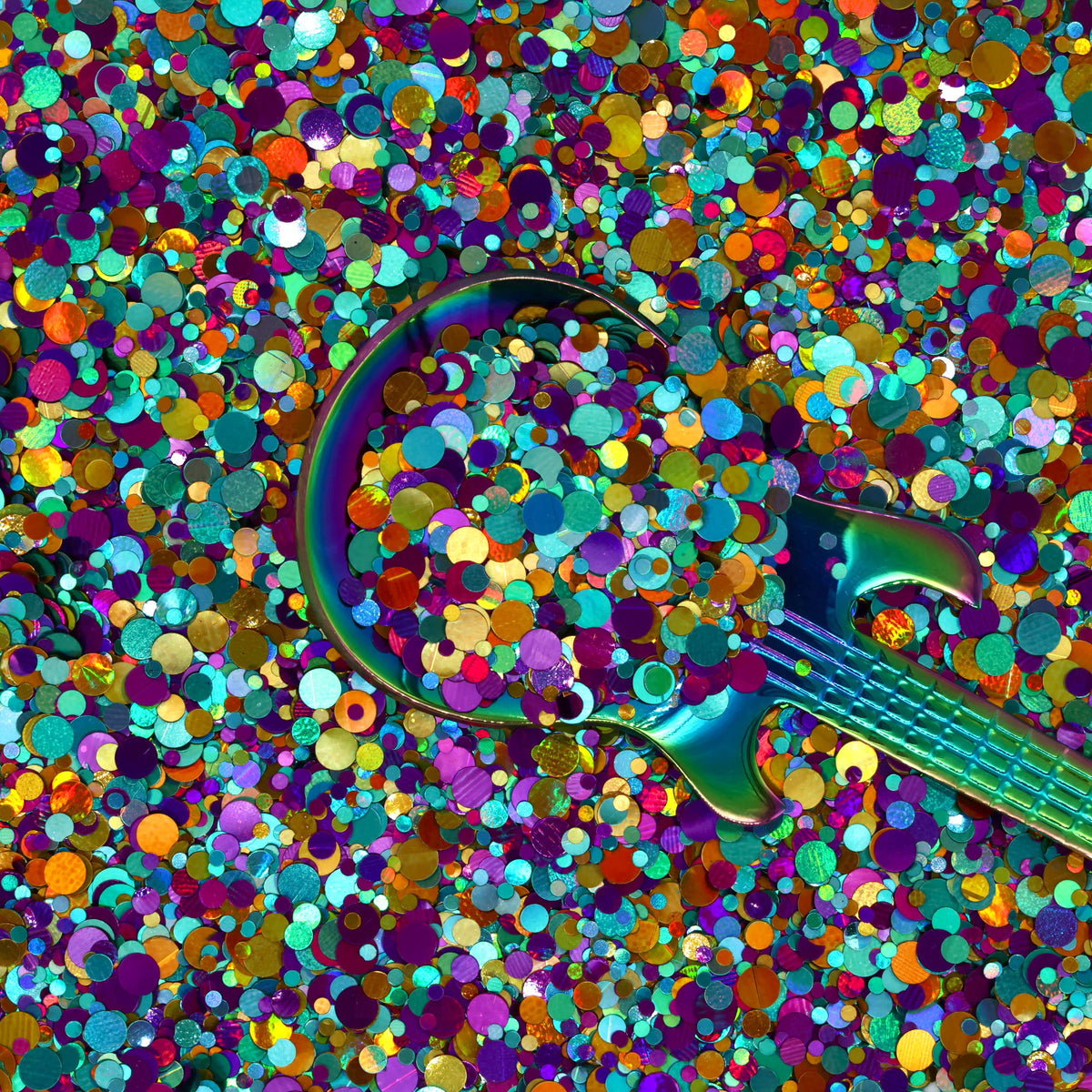 Hot N Cold Teal Gold Purple Chunky Holographic Dot Glitter Mix