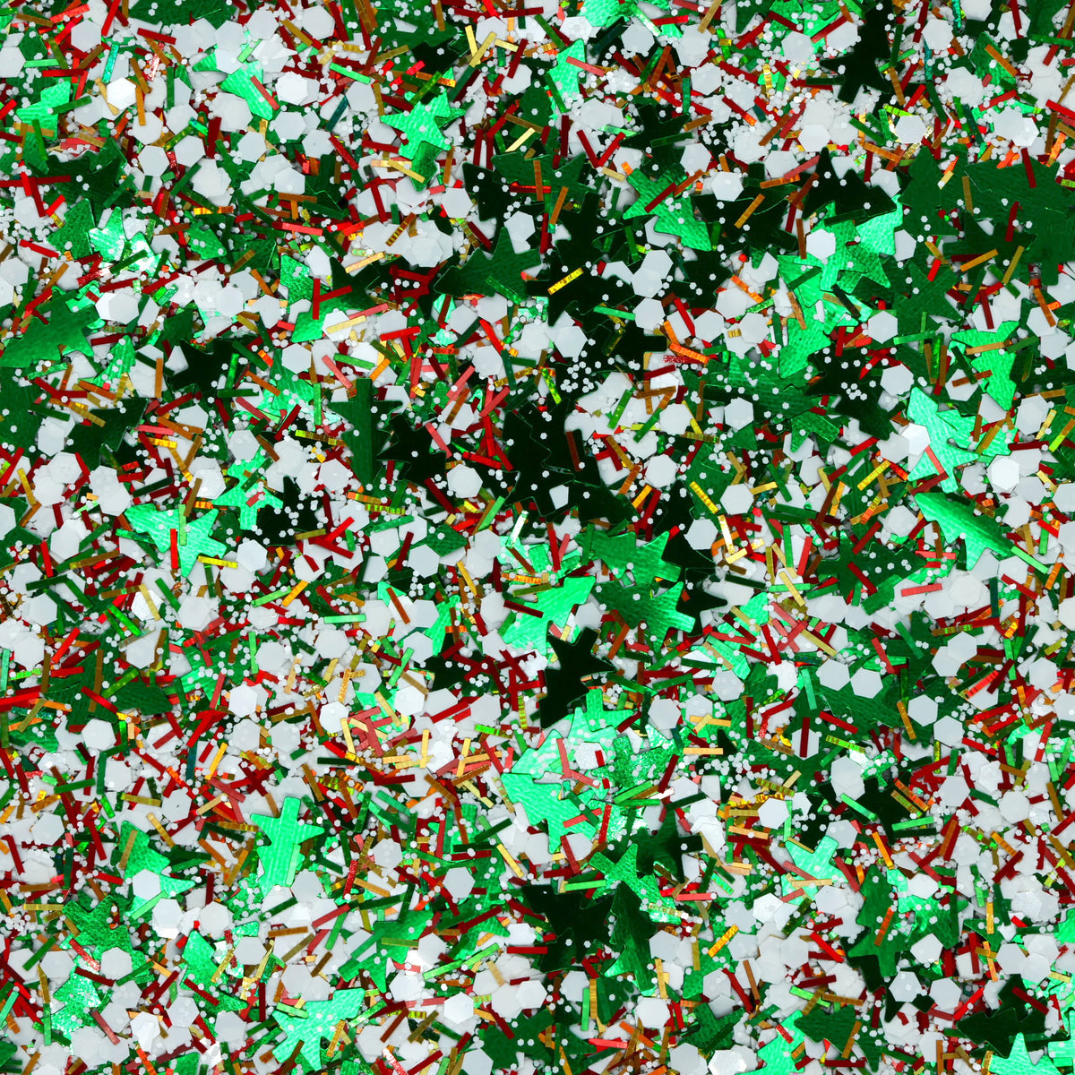 Jingle Bell Rock Holographic Holiday Chunky Tinsel Glitter Mix with Shapes
