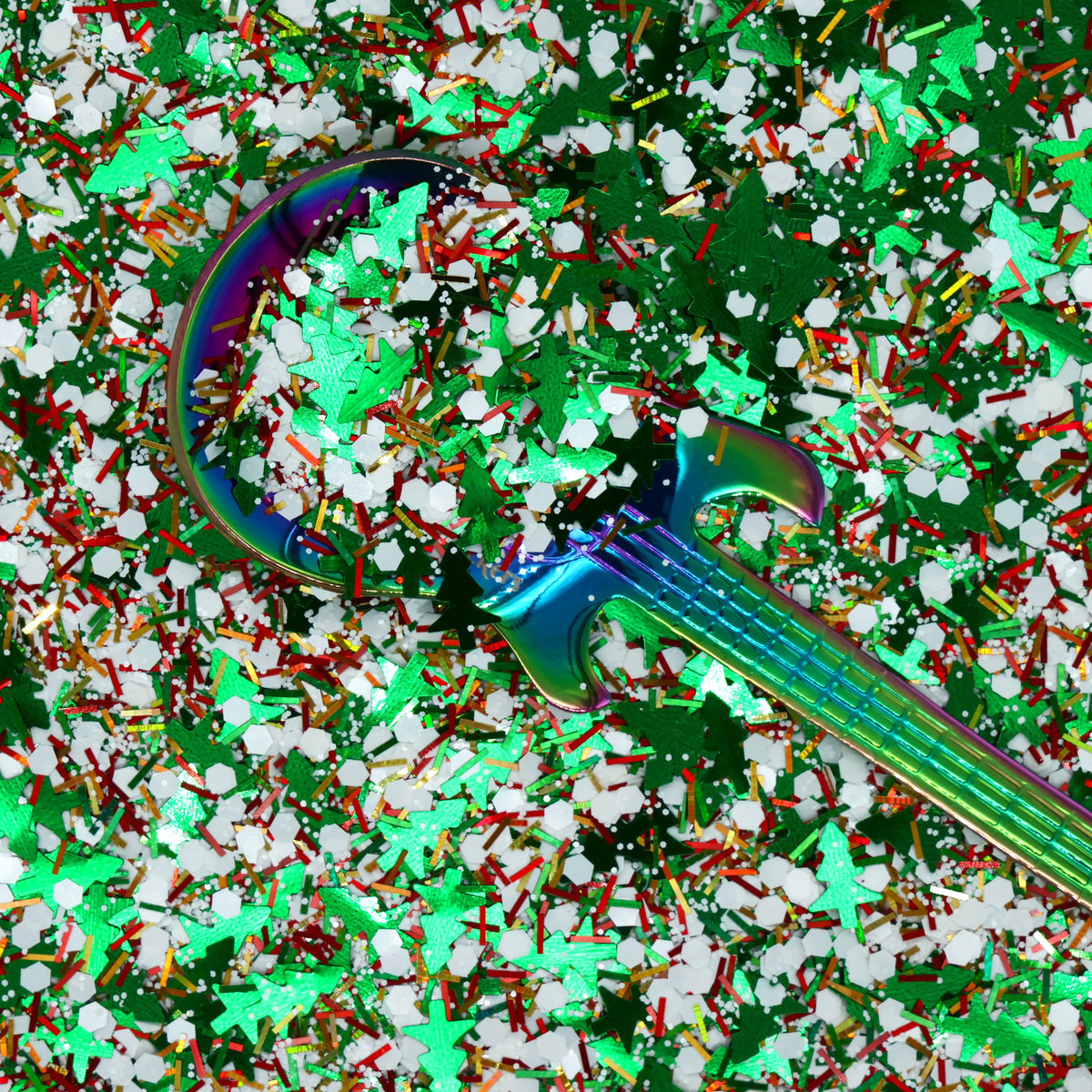 Jingle Bell Rock Holographic Holiday Chunky Tinsel Glitter Mix with Shapes