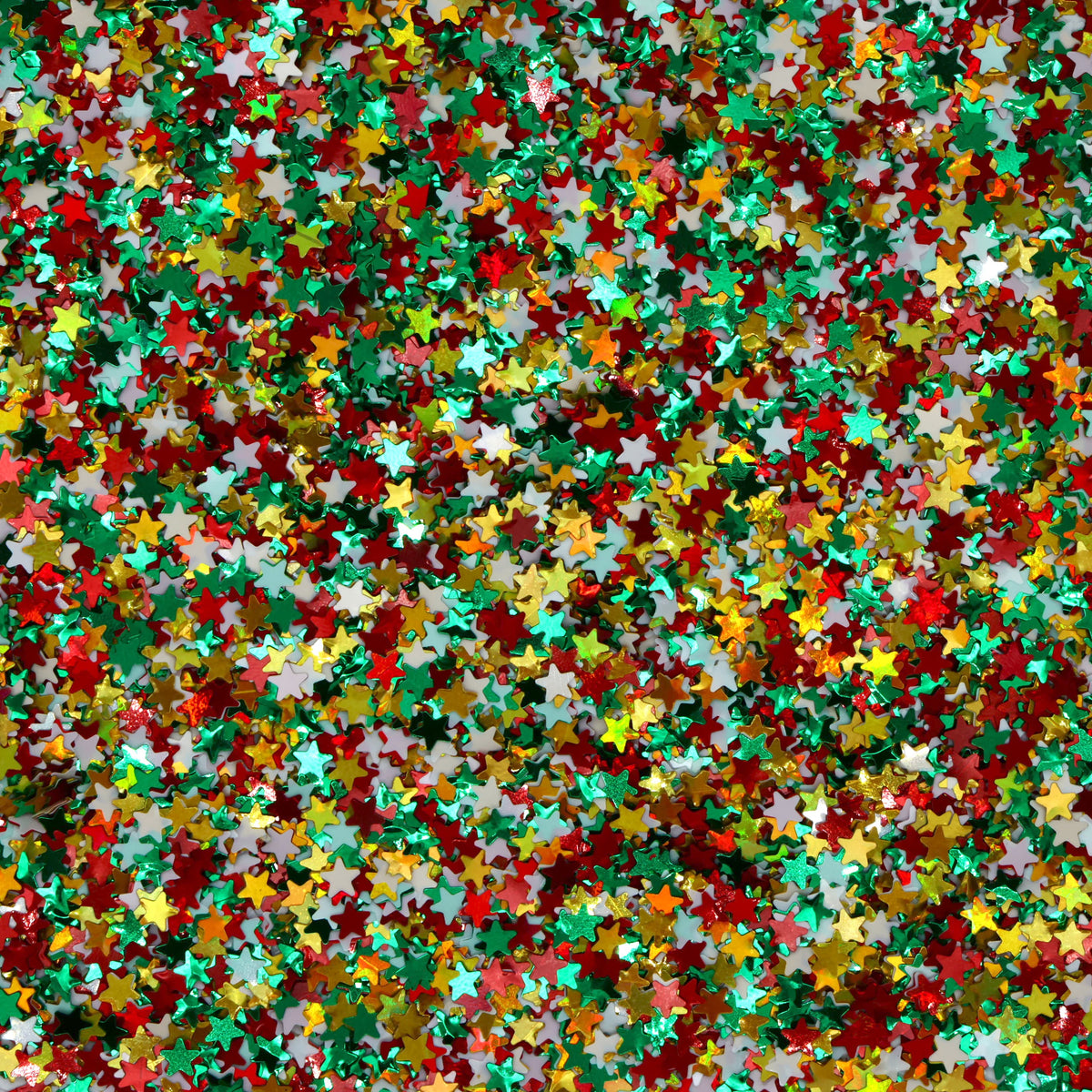 Christmas Colors Mini Stars Holographic Glitter Shapes