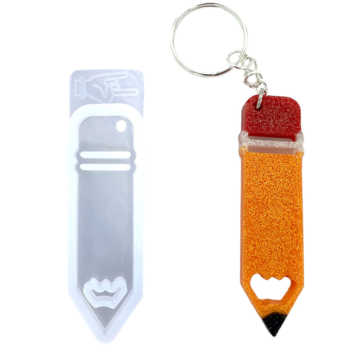 Teacher Pencil Keychain or Ornament Mold for UV Resin and Epoxy Resin