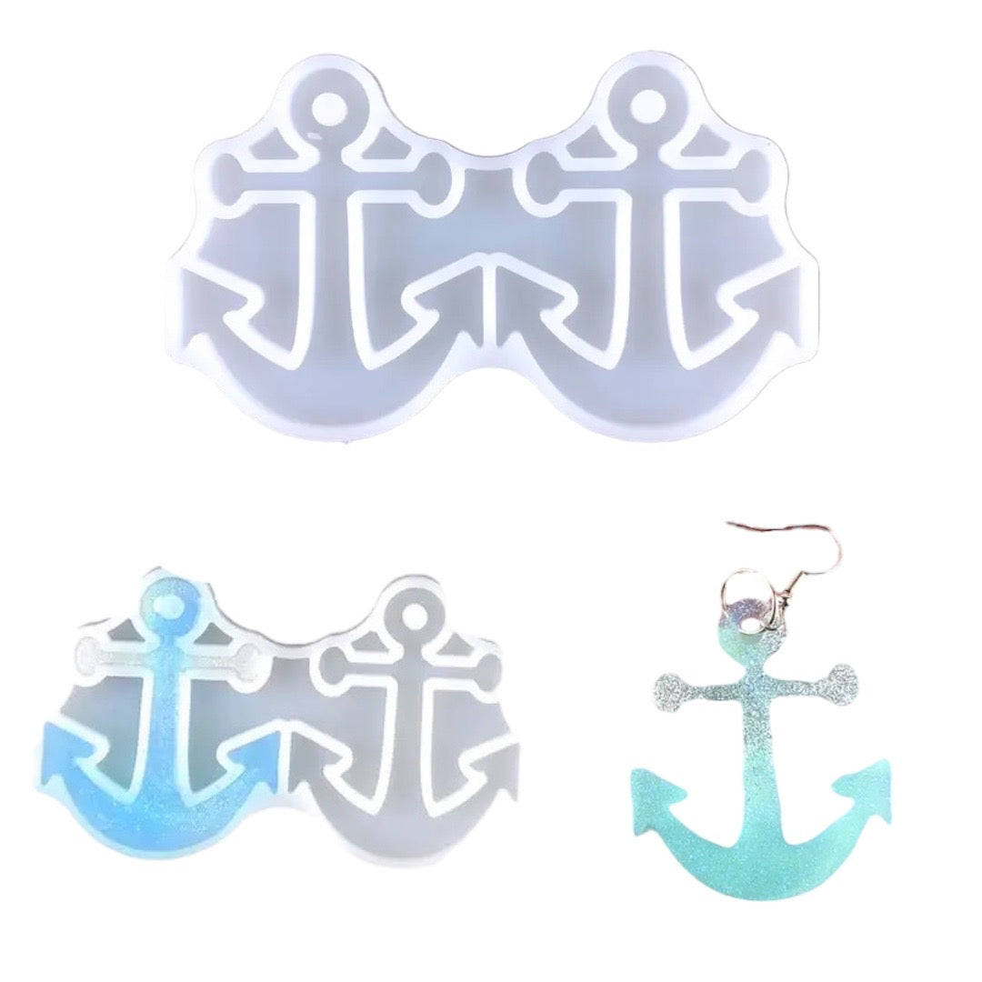 Anchor Dangle Earring Mold for UV and Epoxy Resin Art