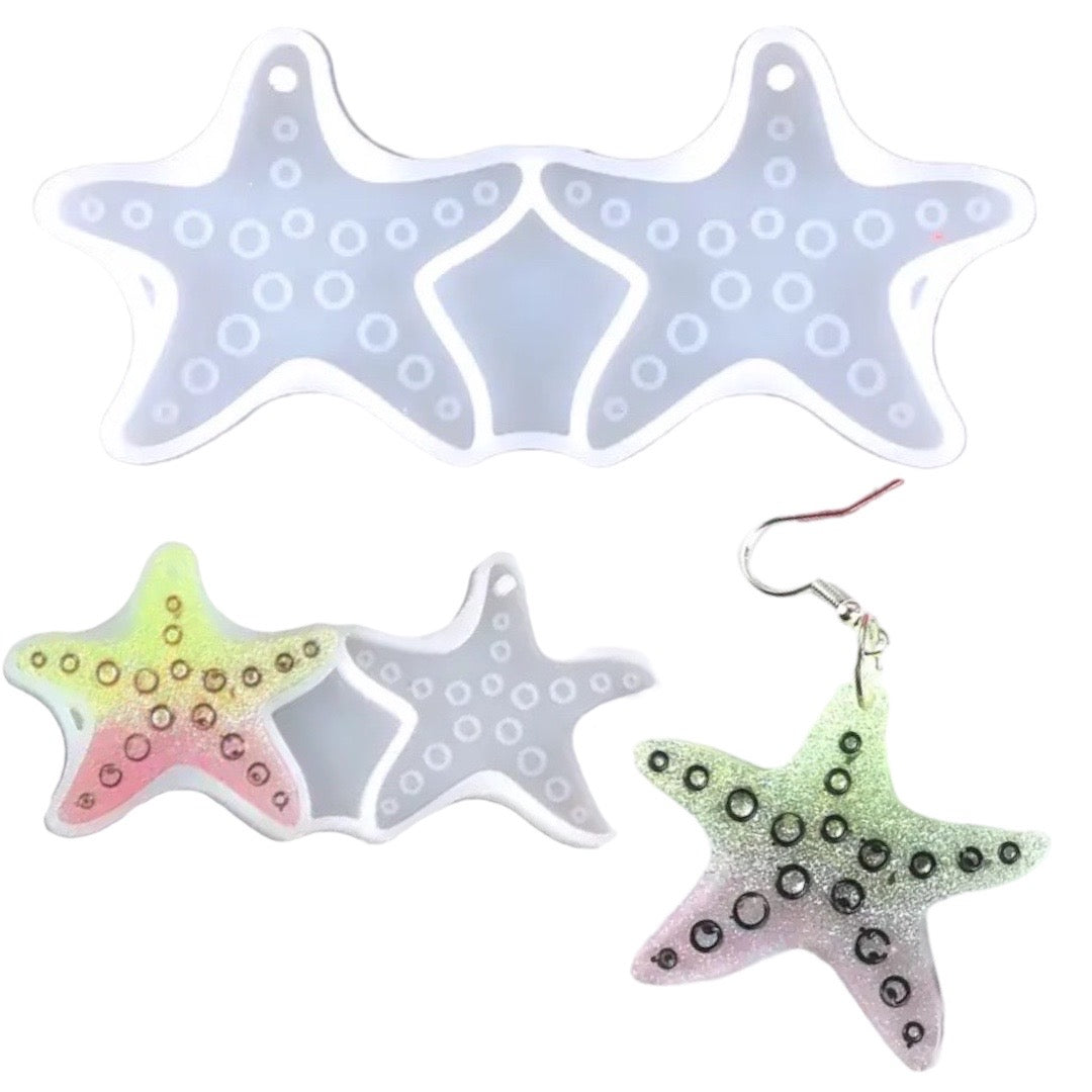 Starfish Dangle Earring Mold for UV and Epoxy Resin Art