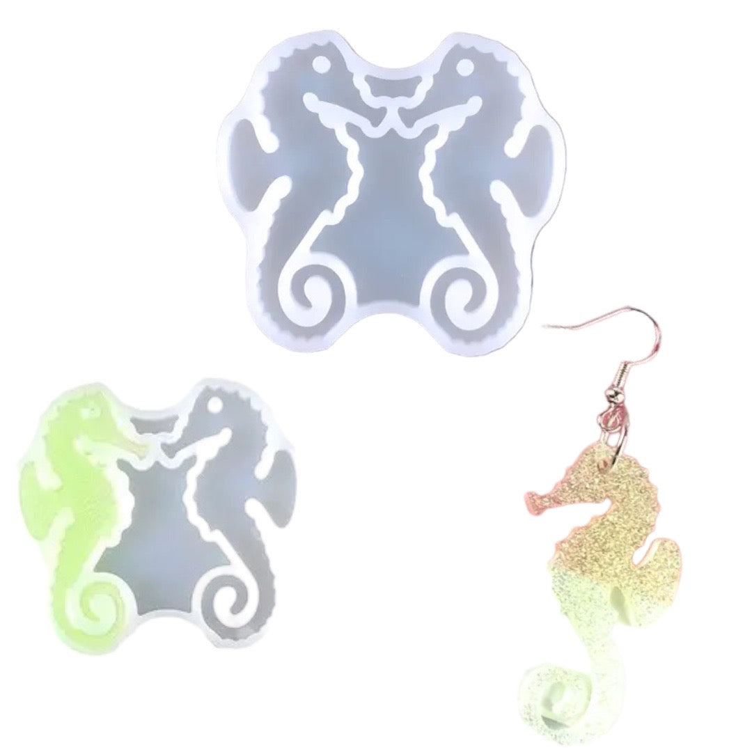 Seahorse Dangle Earring Mold for UV and Epoxy Resin Art