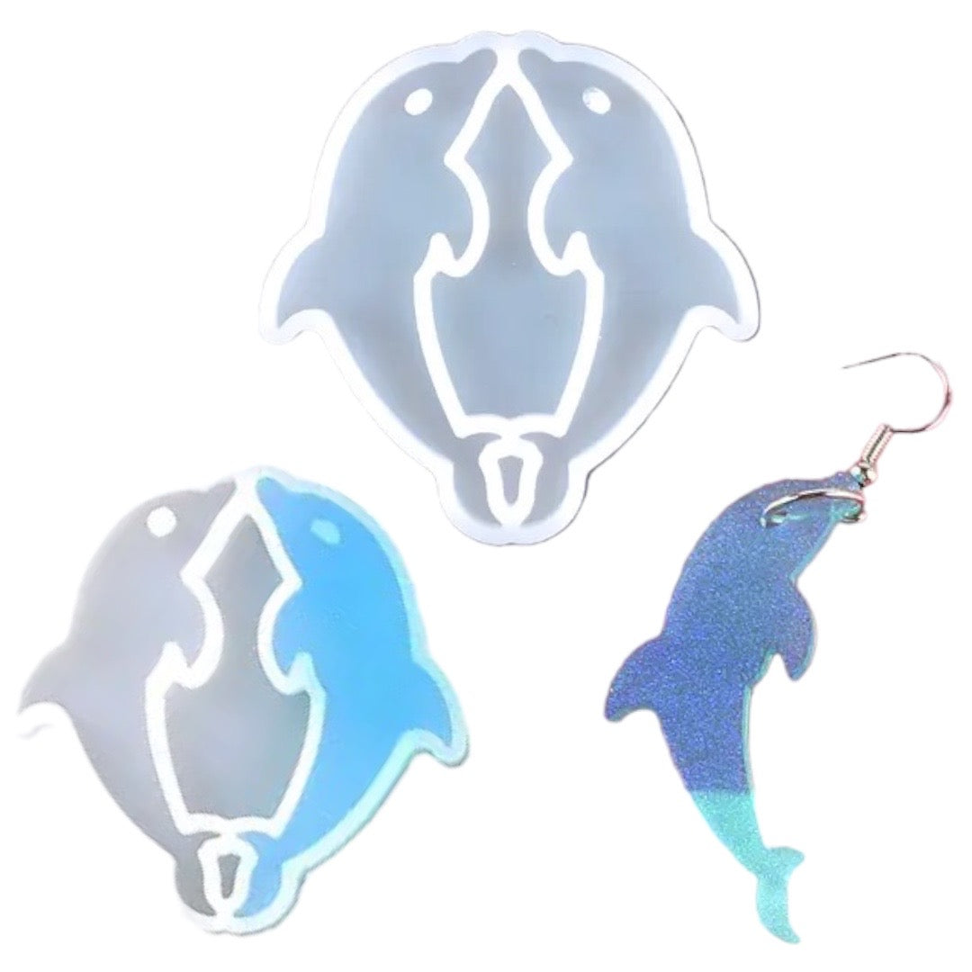 Dolphin Dangle Earring Mold for UV and Epoxy Resin Art