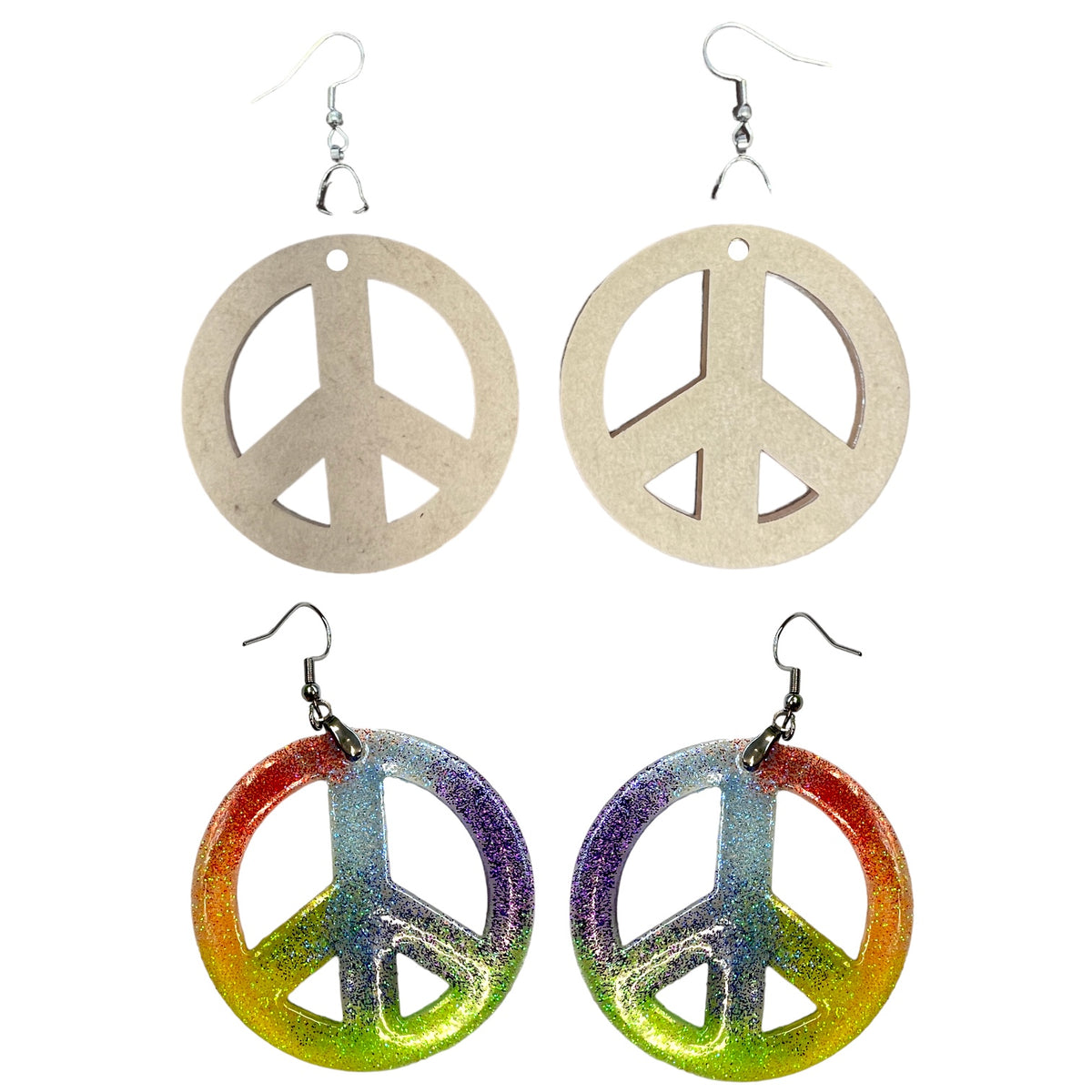 Peace Sign Acrylic Blank Dangle Earring Starter Kit