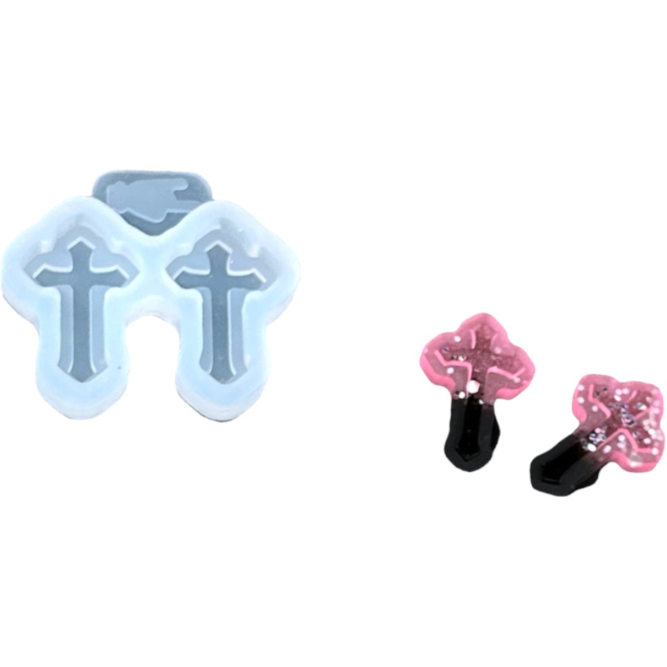 Cross Resin Rockers Exclusive Stud Earring Mold for UV and Epoxy Resin