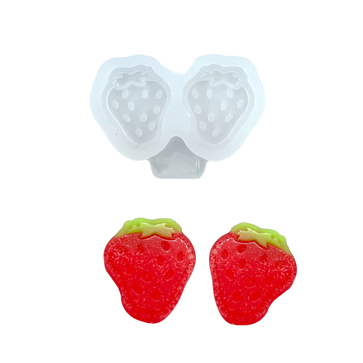 Tiny Strawberry Resin Rockers Exclusive Stud Earring Mold for UV and Epoxy Resin