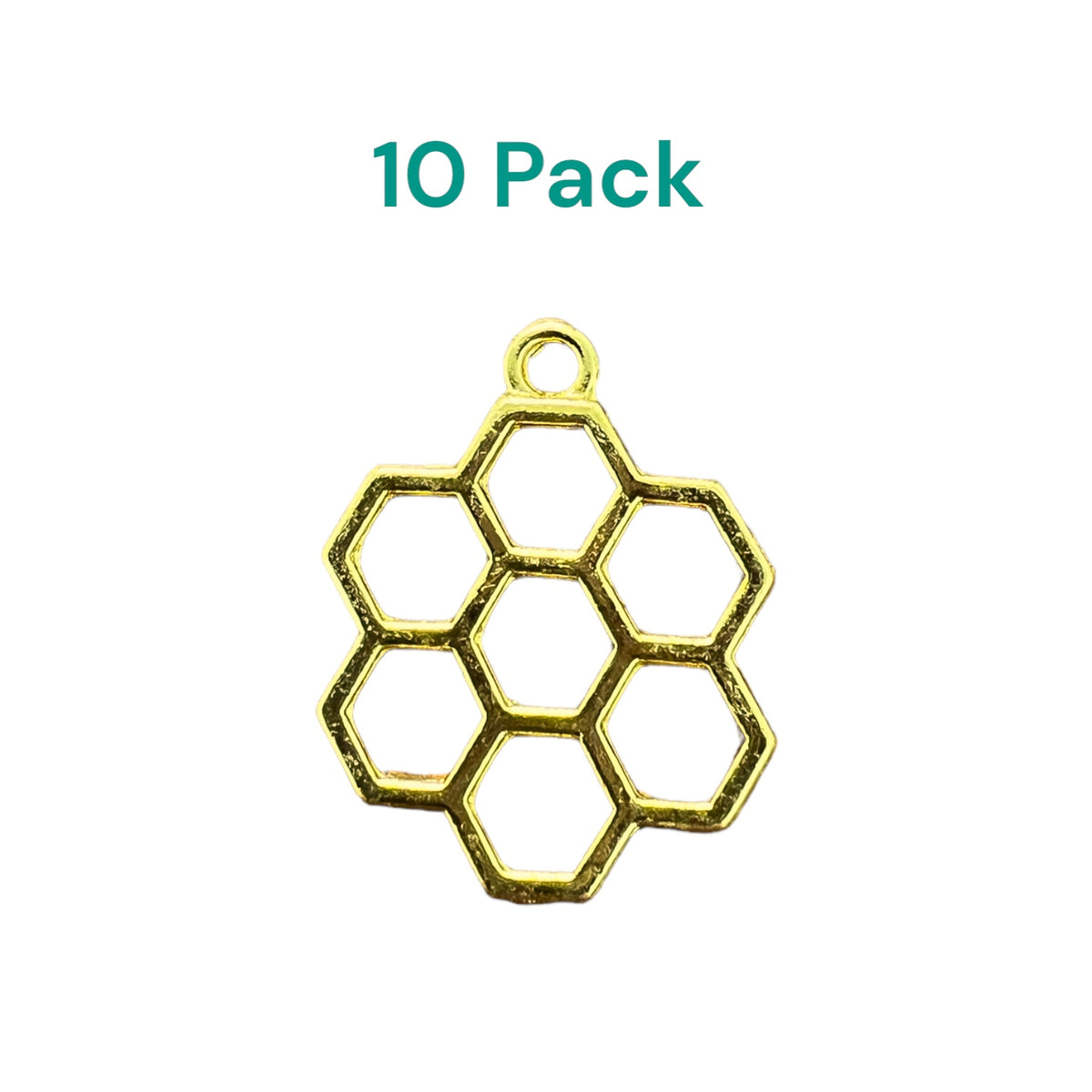 10 Pack of 7 part Honeycomb Shaped Open Back Pendant or Earring Bezel Blank for UV or Epoxy Resin