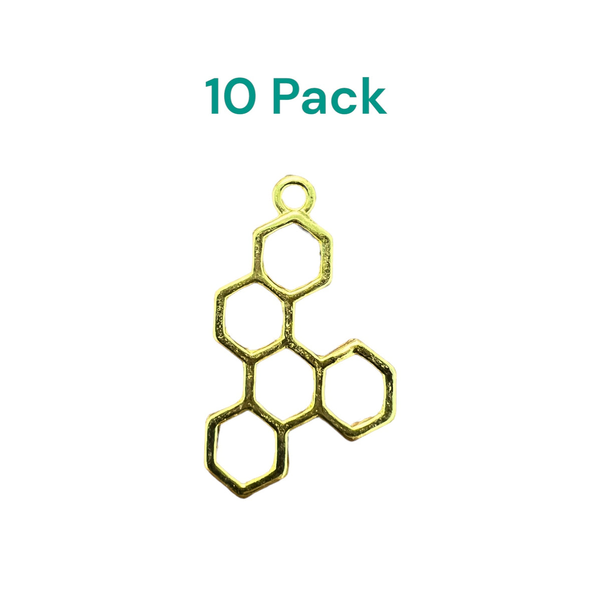 10 Pack of 5 Part Honeycomb Shaped Open Back Pendant or Earring Bezel Blank for UV or Epoxy Resin