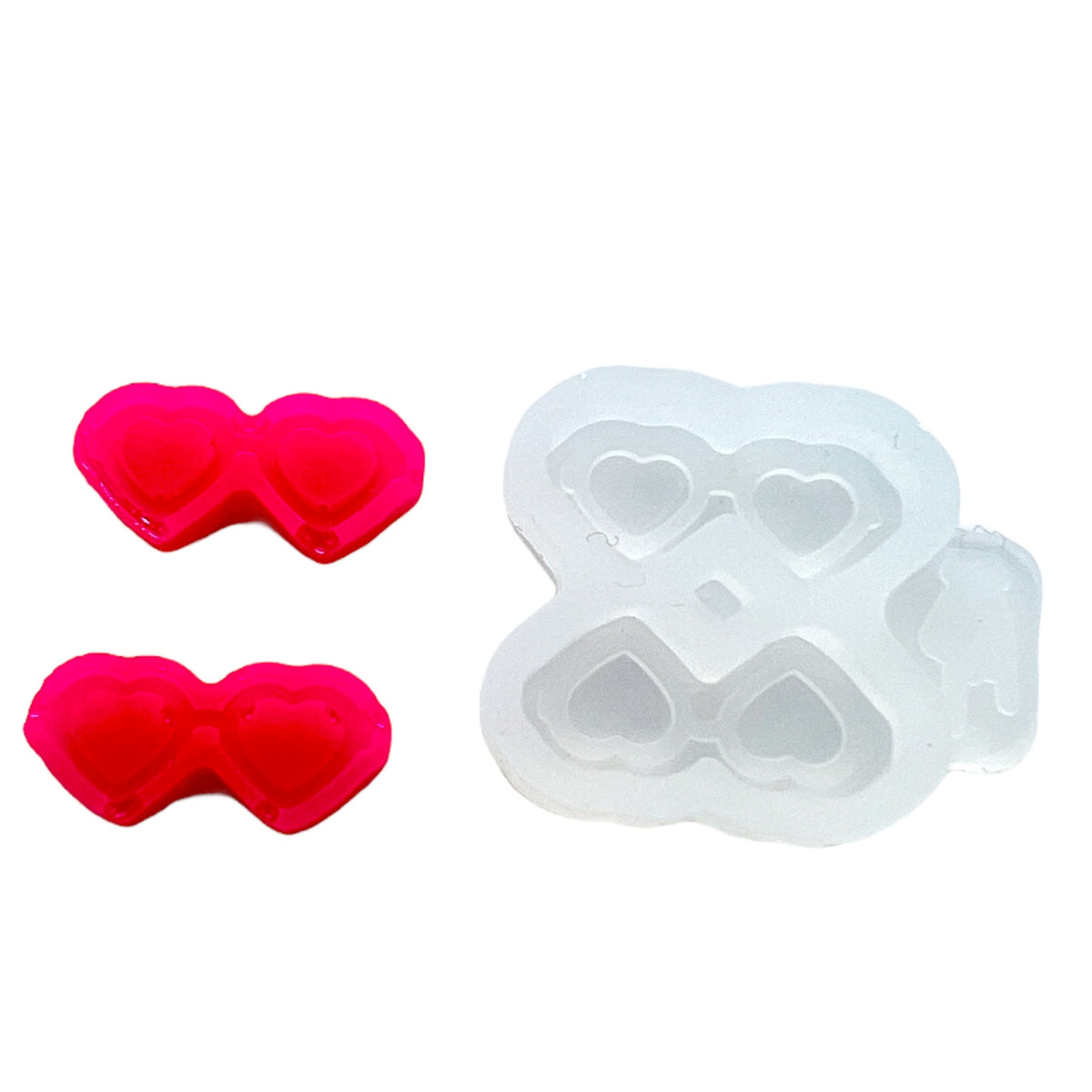 Tiny Heart Sunglasses Resin Rockers Exclusive Stud Earring Mold for UV and Epoxy Resin