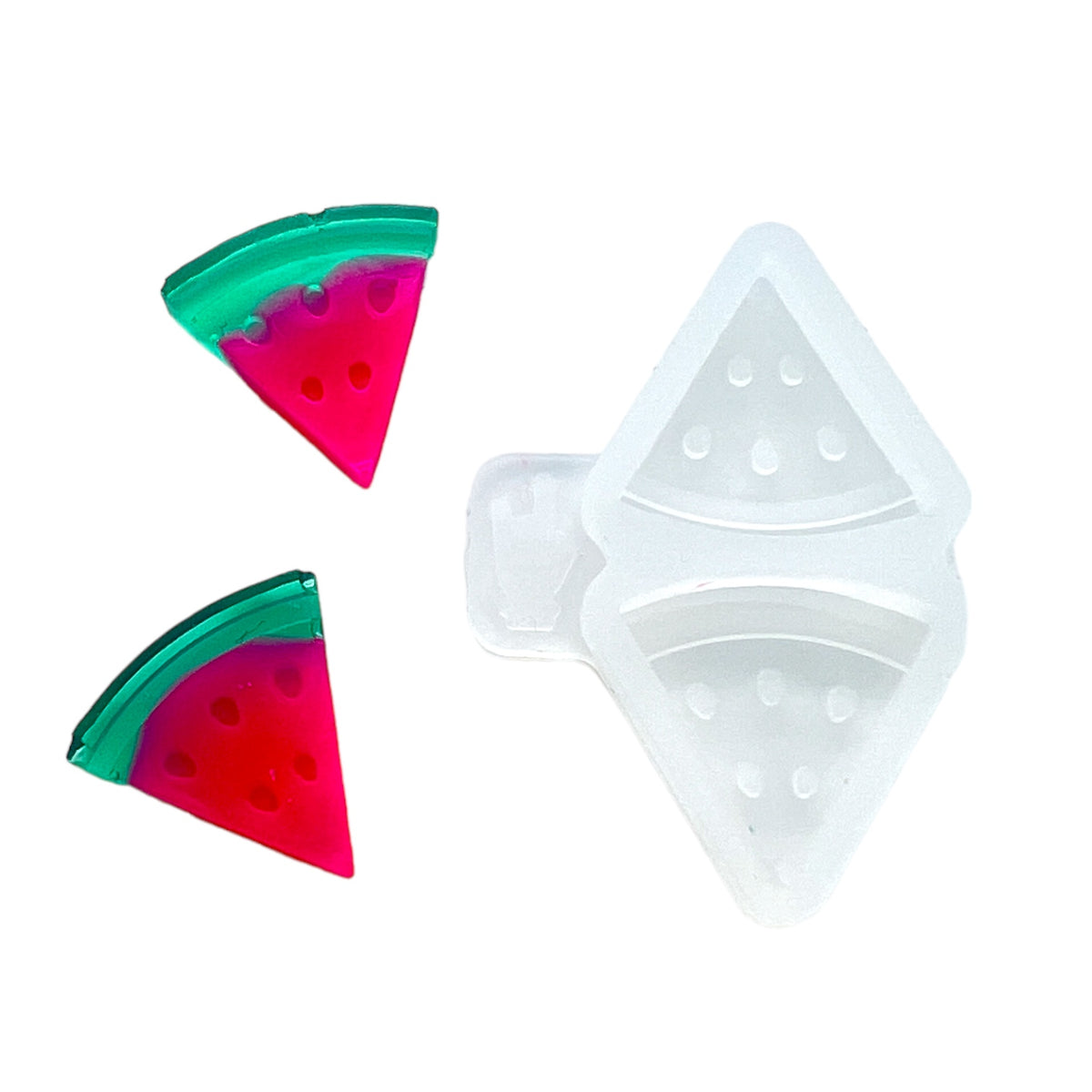 Tiny Watermelon Slice Resin Rockers Exclusive Stud Earring Mold for UV and Epoxy Resin