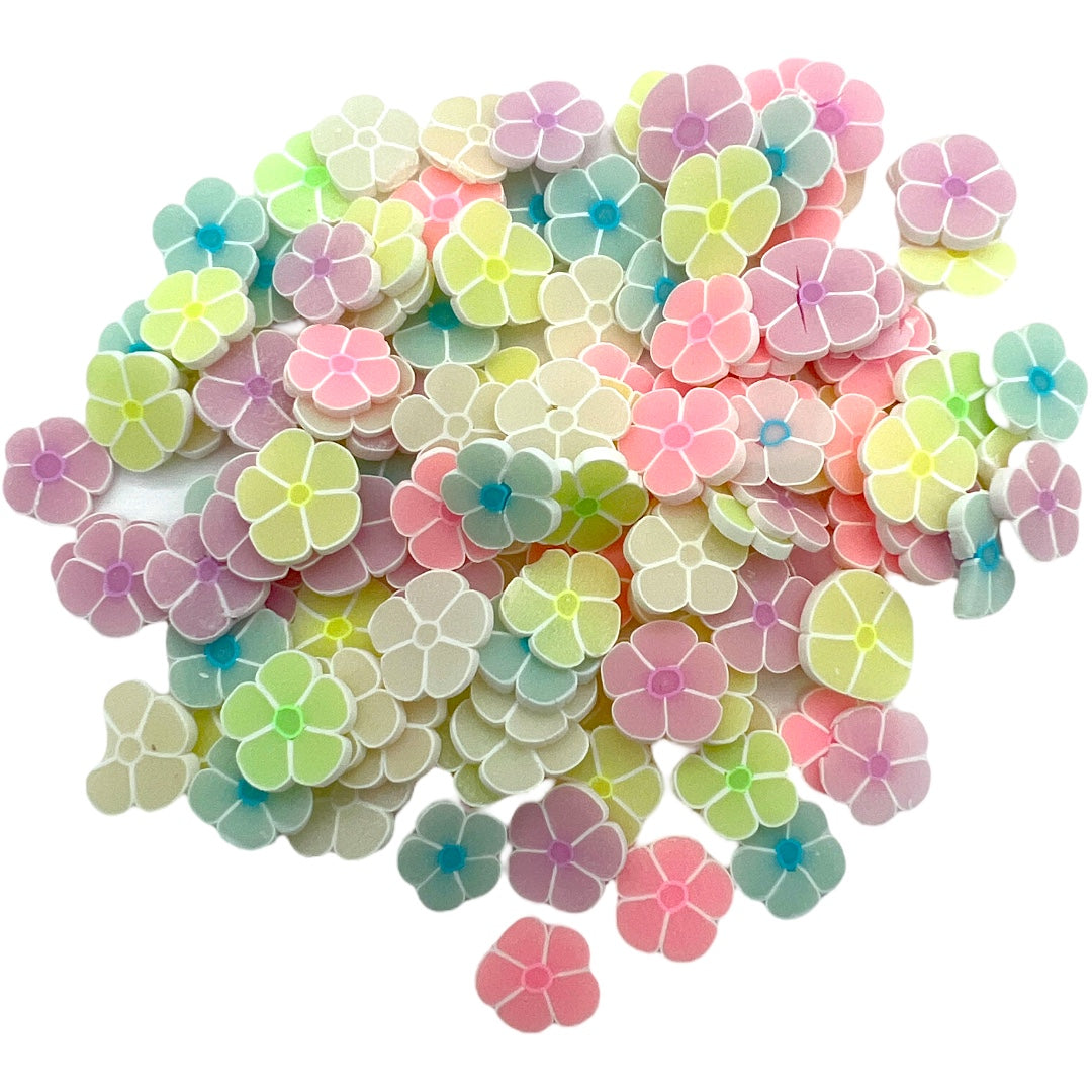 Large Pastel Flower Mix Polymer Clay Pieces for Epoxy and UV Resin Art