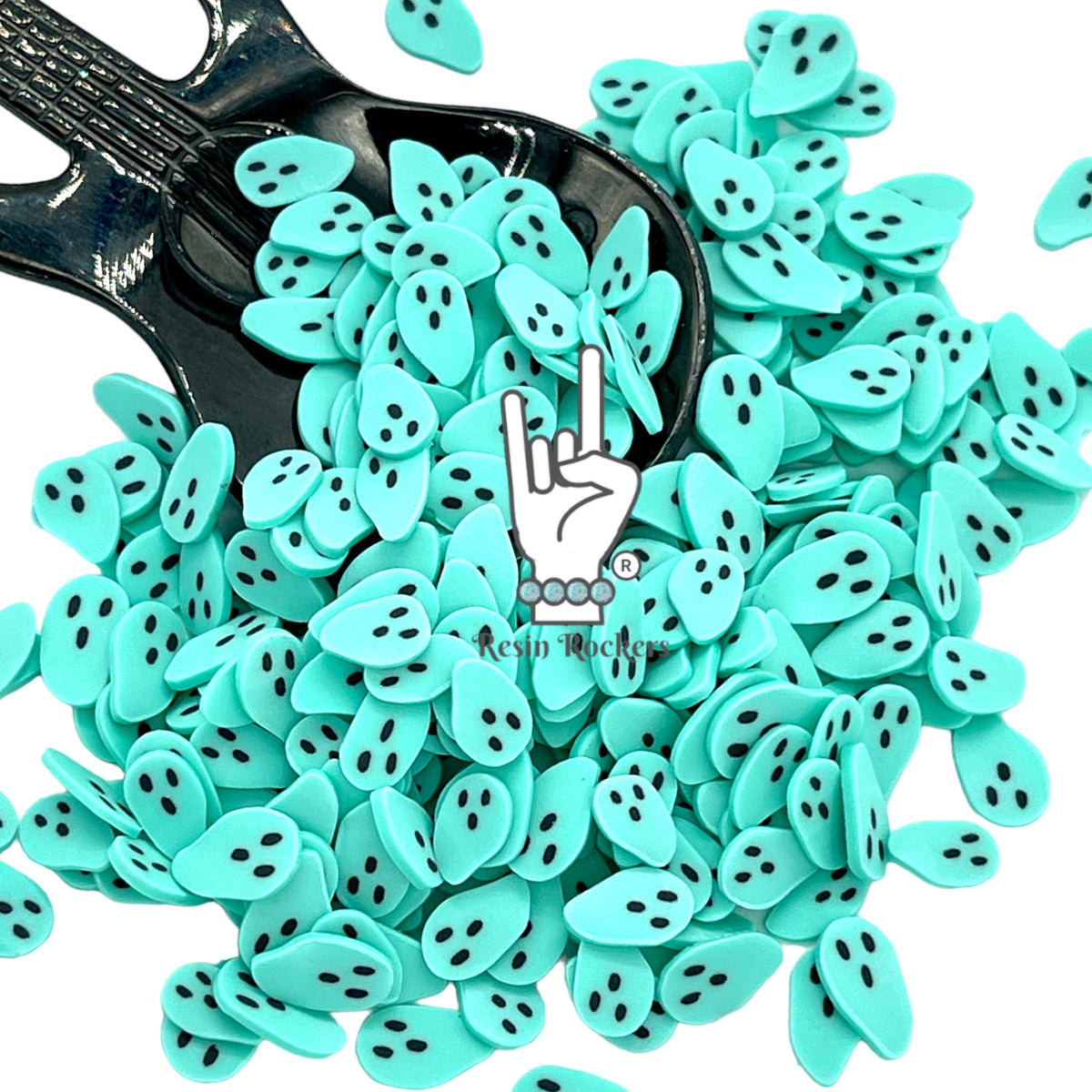 Teal Ghost Polymer Clay Pieces for Epoxy and UV Resin Art