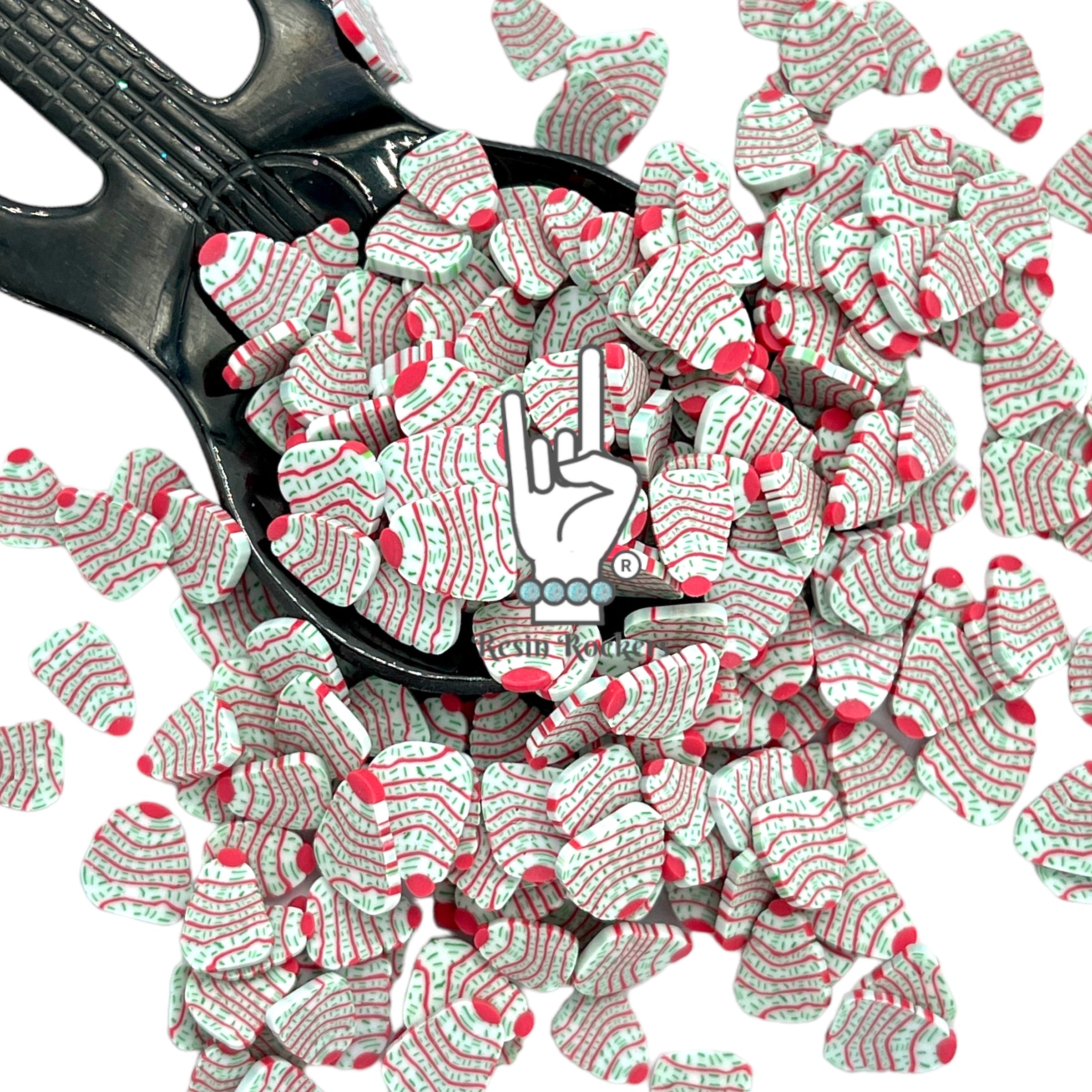 Christmas Tree Cake Polymer Clay Pieces