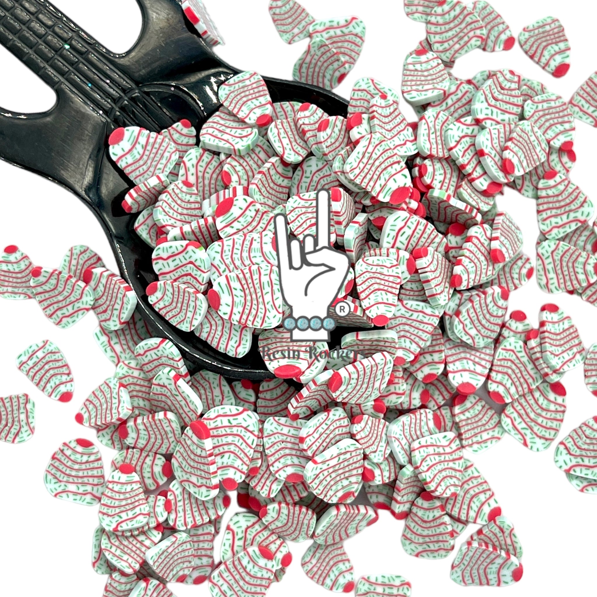 Christmas Tree Cake Polymer Clay Pieces