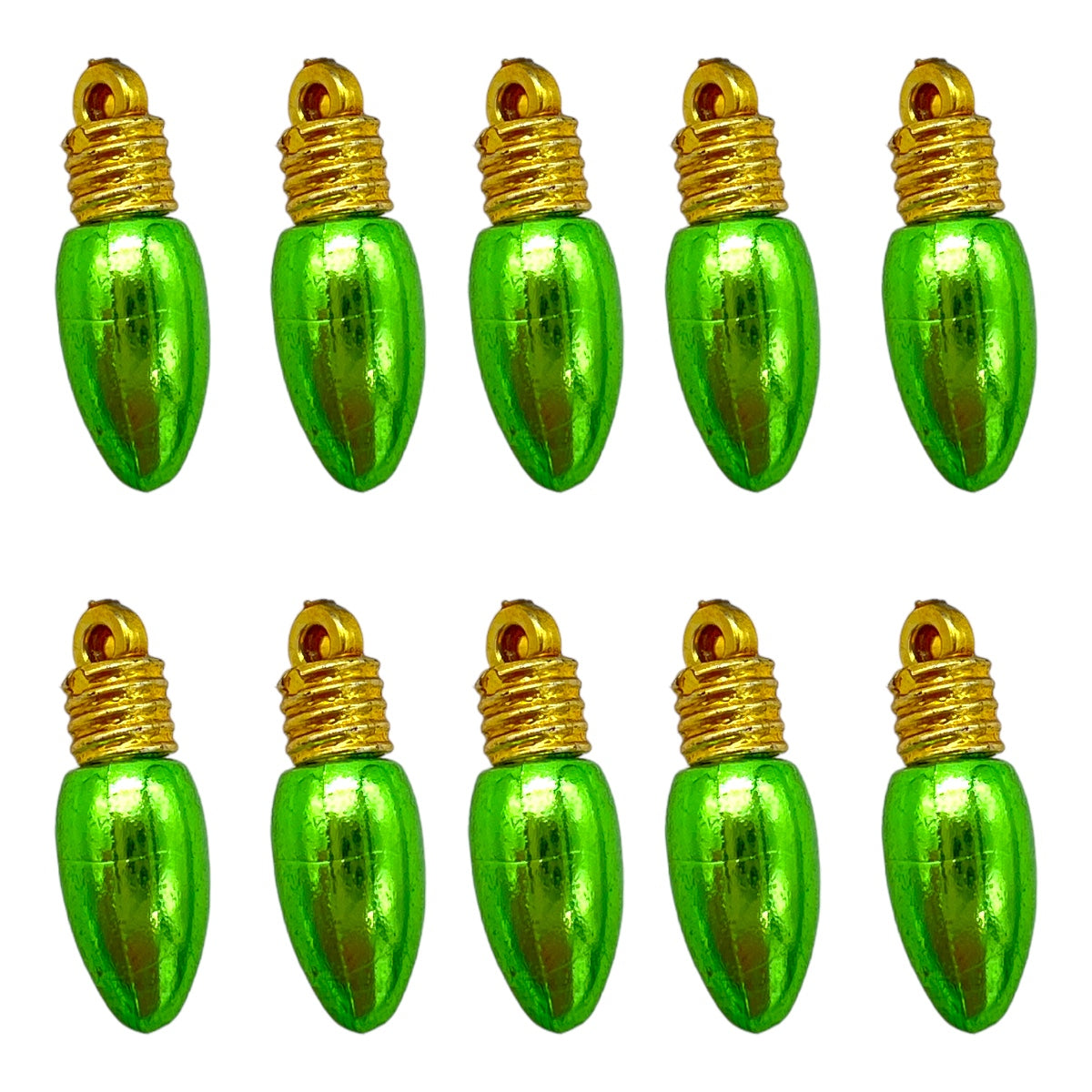 1 Inch Christmas Light Plastic Charms - 10 Pack