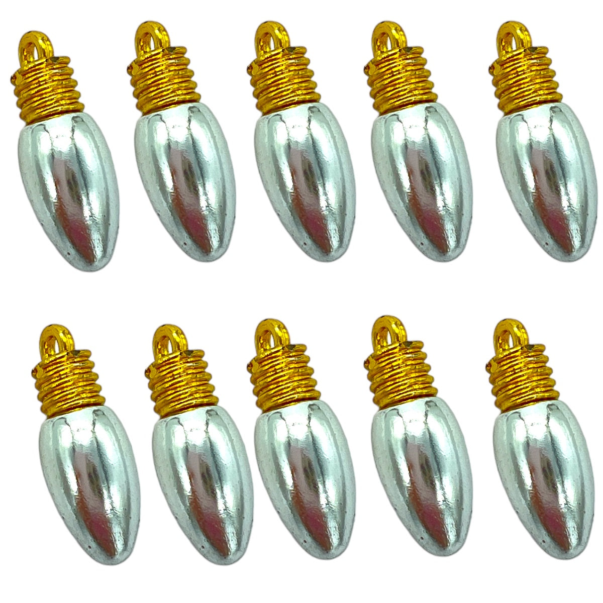 1 Inch Christmas Light Plastic Charms - 10 Pack