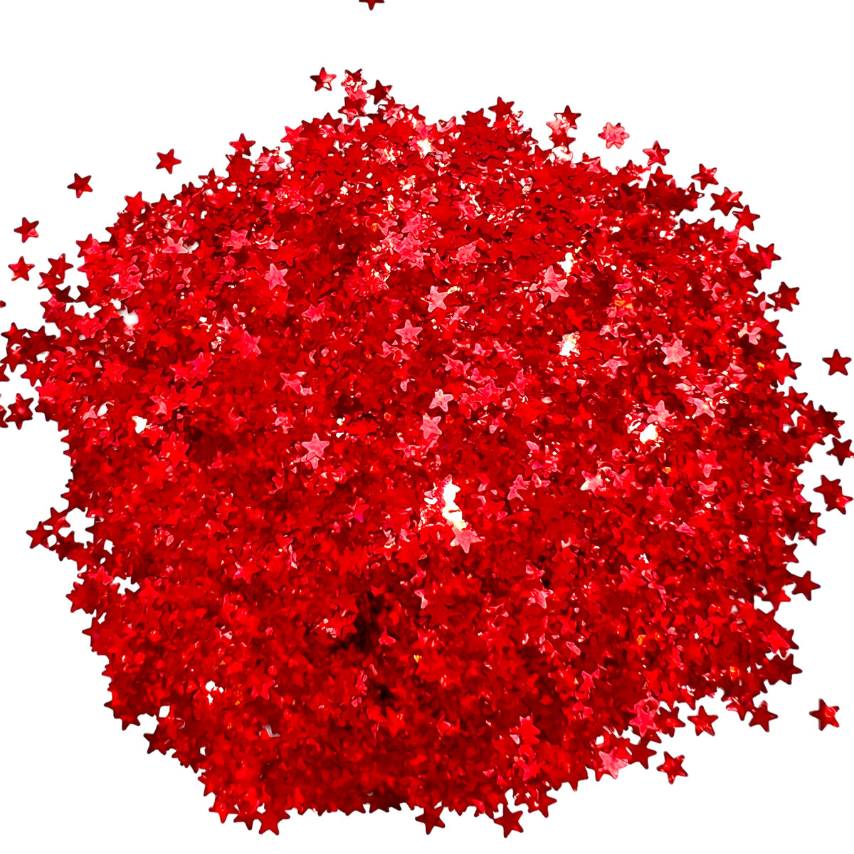 Red Mini Stars Holographic Glitter Shapes