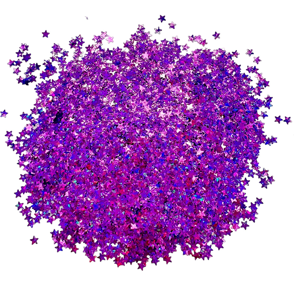 Light Purple Mini Stars Holographic Glitter Shapes