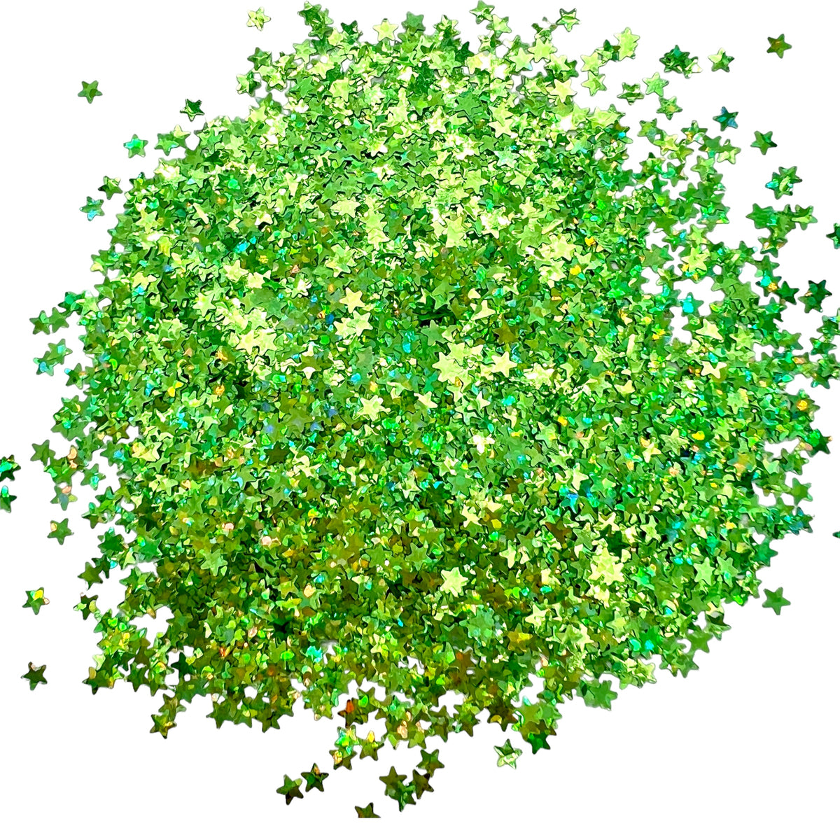 Green Mini Stars Holographic Glitter Shapes