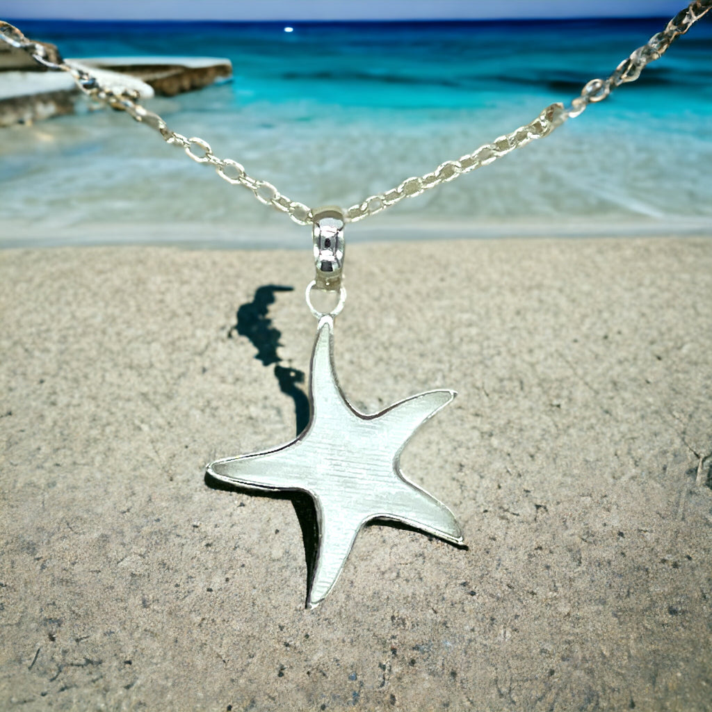 Starfish 925 Sterling Silver Bezel Blank With Chain Keepsake For UV and  Epoxy Resin with FREE Gift Box