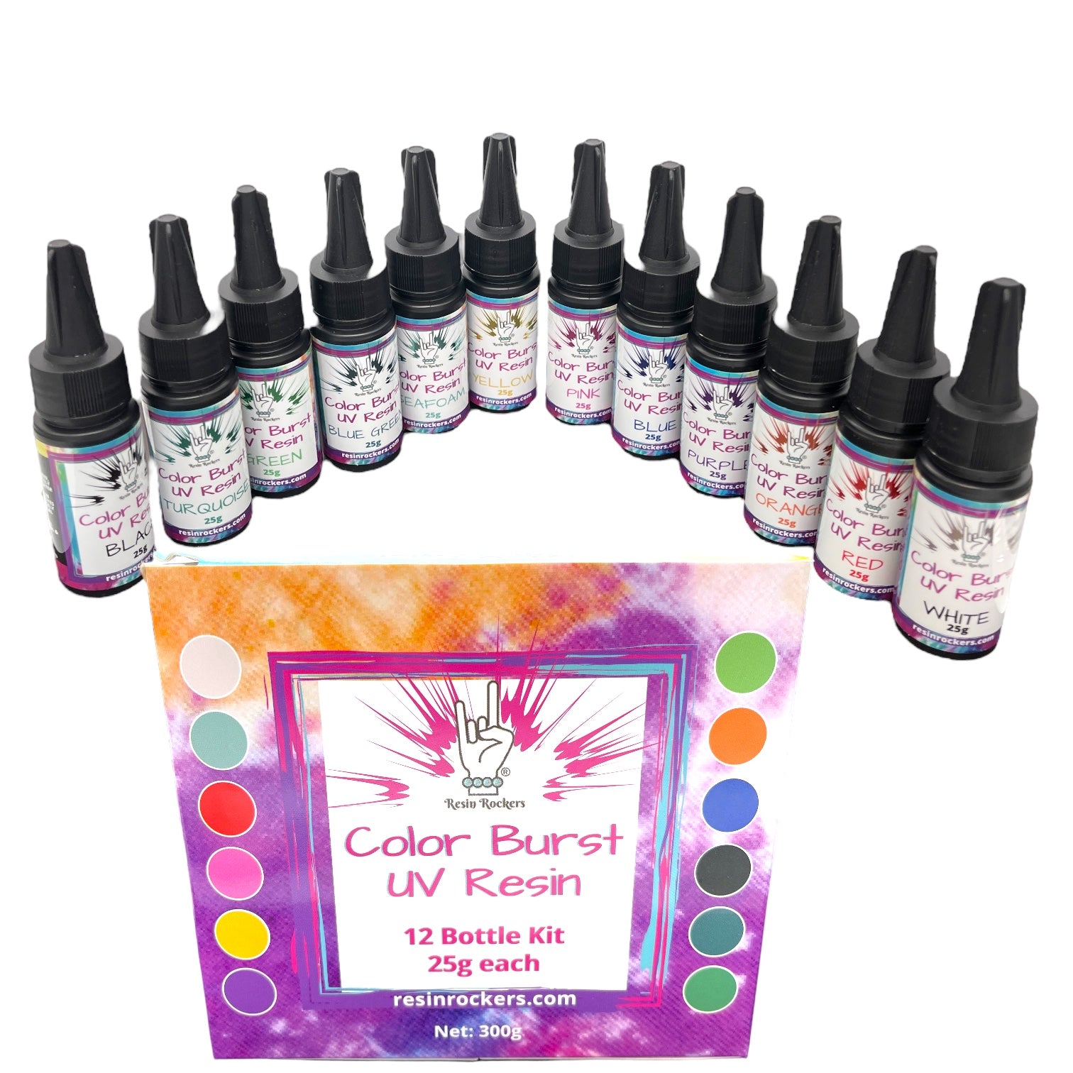 Color Burst ORIGINAL UV Resin Hard Type™️ 12-Bottle Kit