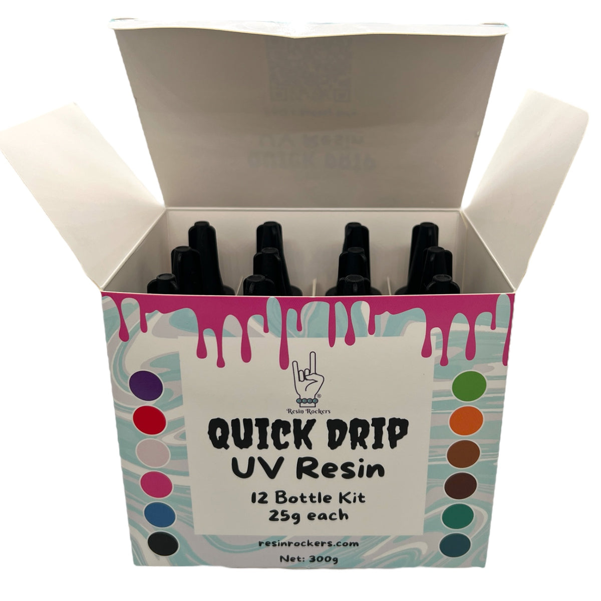 UV Resin KIT - Mr. Resin Deluxe with Light + 3 Resin Molds, 48 Glitters