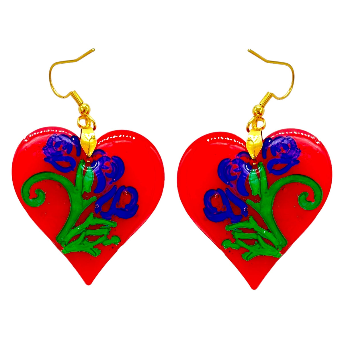 Bouquet Heart Dangle Earring Mold for UV and Epoxy Resin