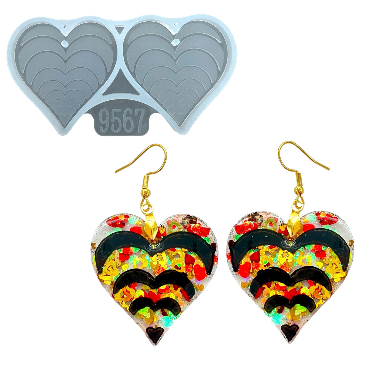 Infinity Heart Dangle Earring Mold for UV and Epoxy Resin