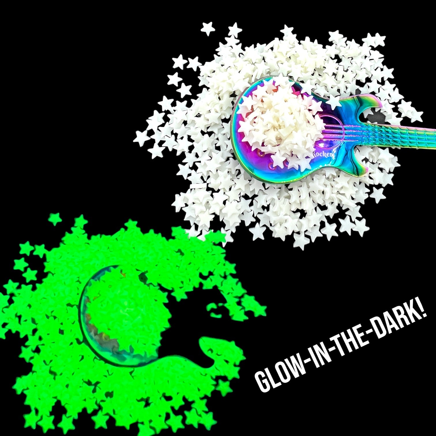 Glow in the Dark Stars Polymer Clay Pieces