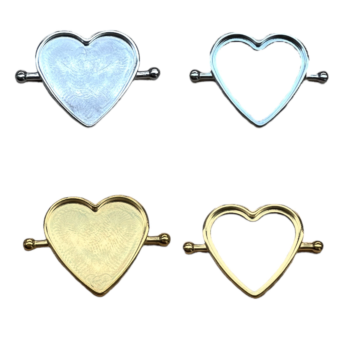 CONQUERing Heart Shaped Blank Element for DIY Silver or Gold Jewelry