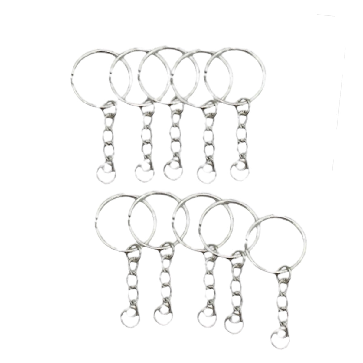 10 Pack of Keychain Rings With Jump Rings included