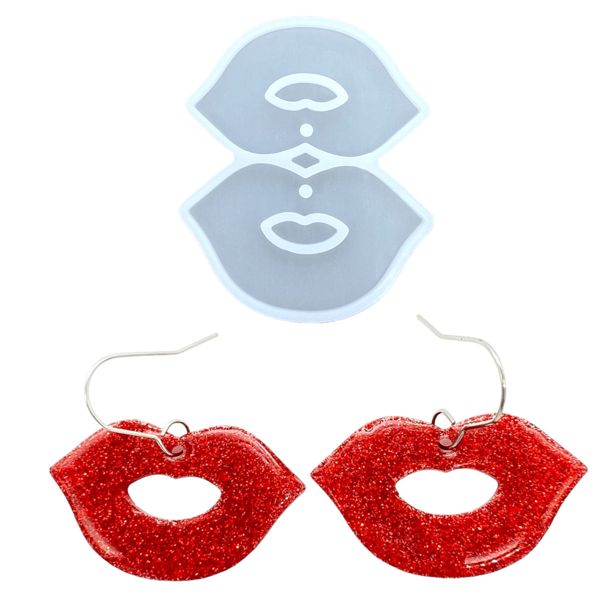 UV Safe Kissy Lips Dangle Earring Mold for UV and Epoxy Resin Art Jewelry