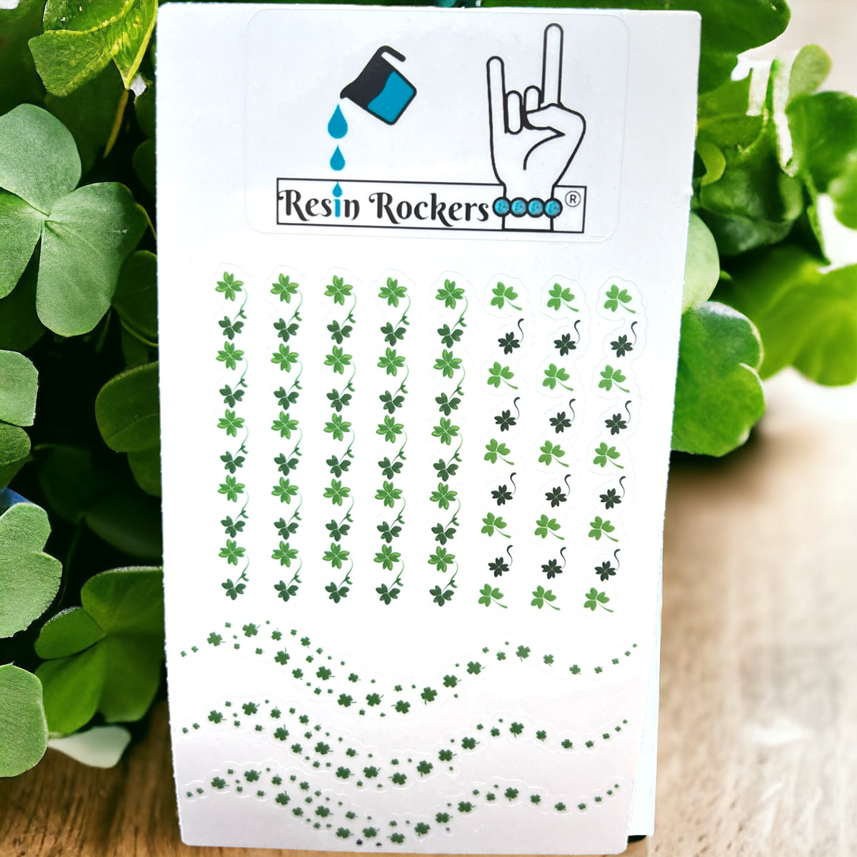 Strings of Shamrocks Clear Cast Vinyl Decals for Resin Pens and Resin Art
