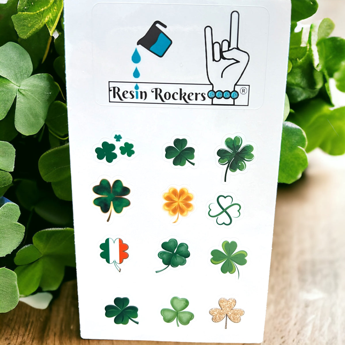 Shamrock Variety Clear Cast Vinyl Decals for Resin Pens and Resin Art