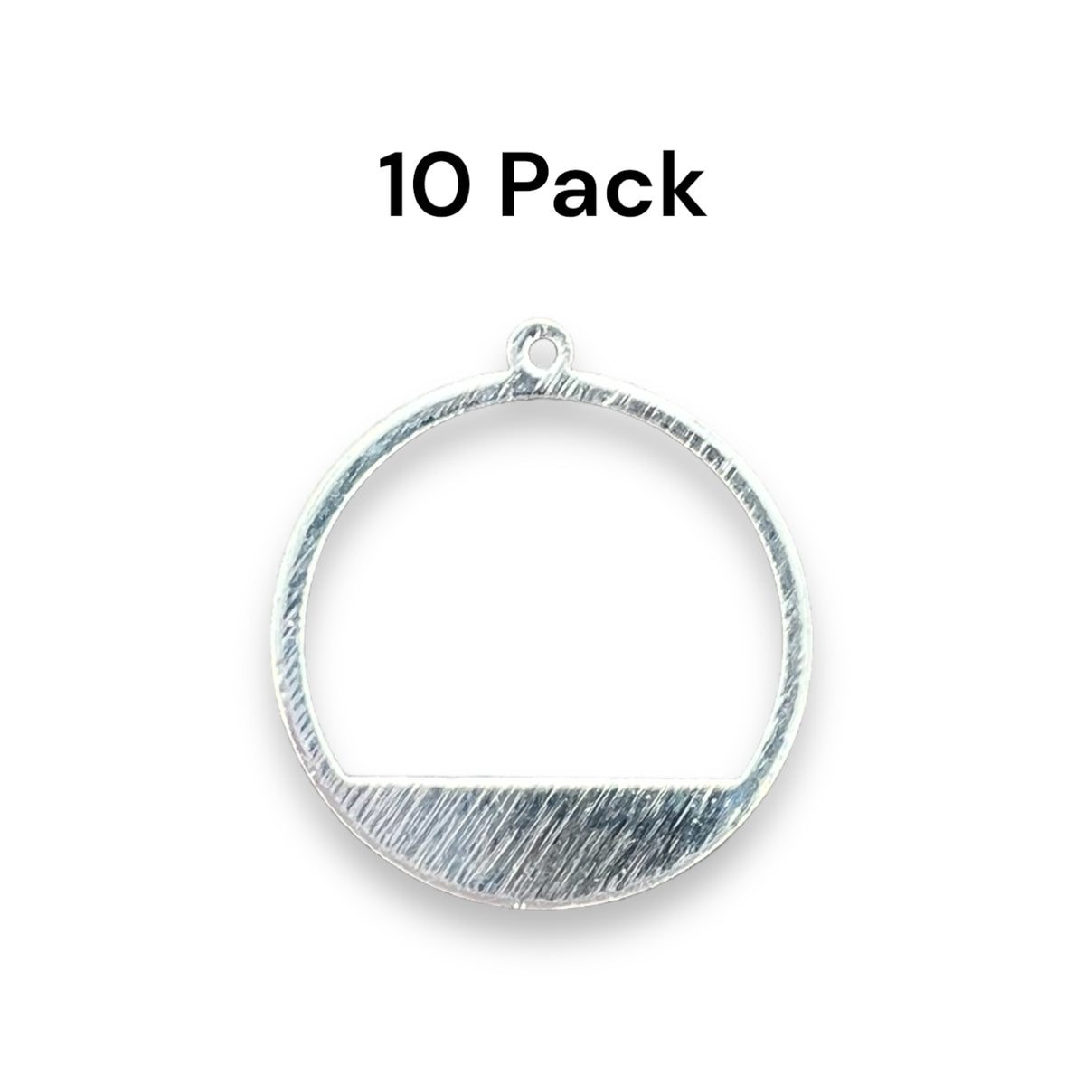 Partially Open Circle Backless Bezel Blanks Silver - Pack of 10