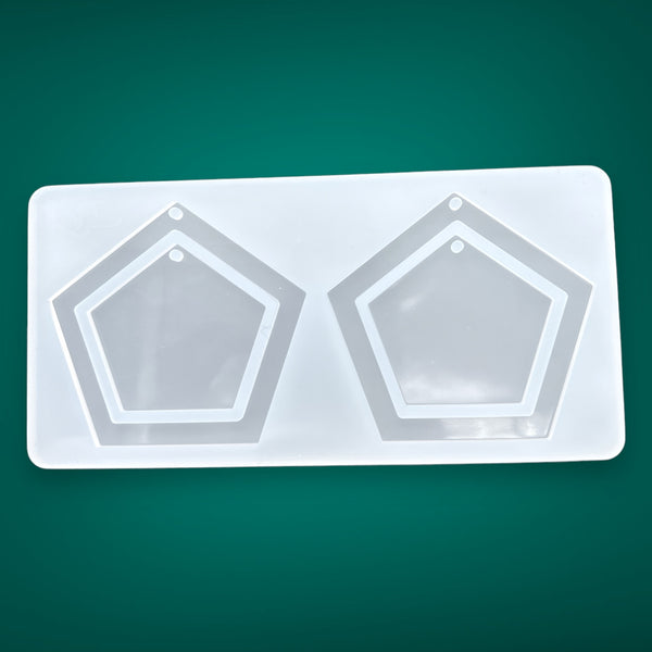 Dual Pentagon Dangle Earring Mold - Resin Rockers