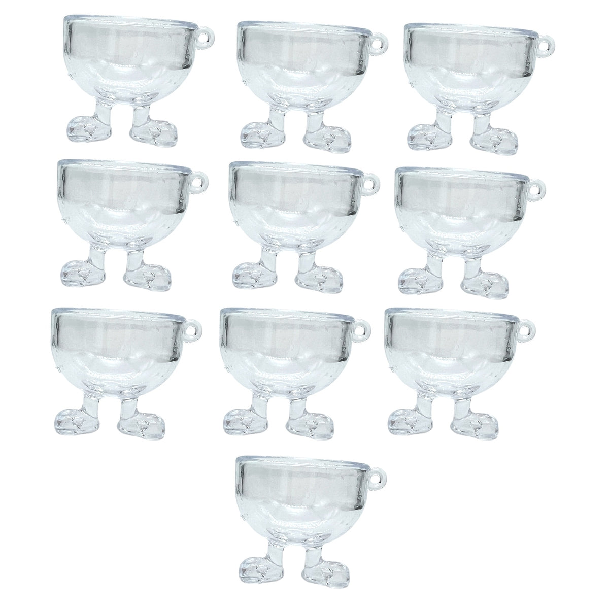 10-pack Mini Cup With Feet Keychain Blanks