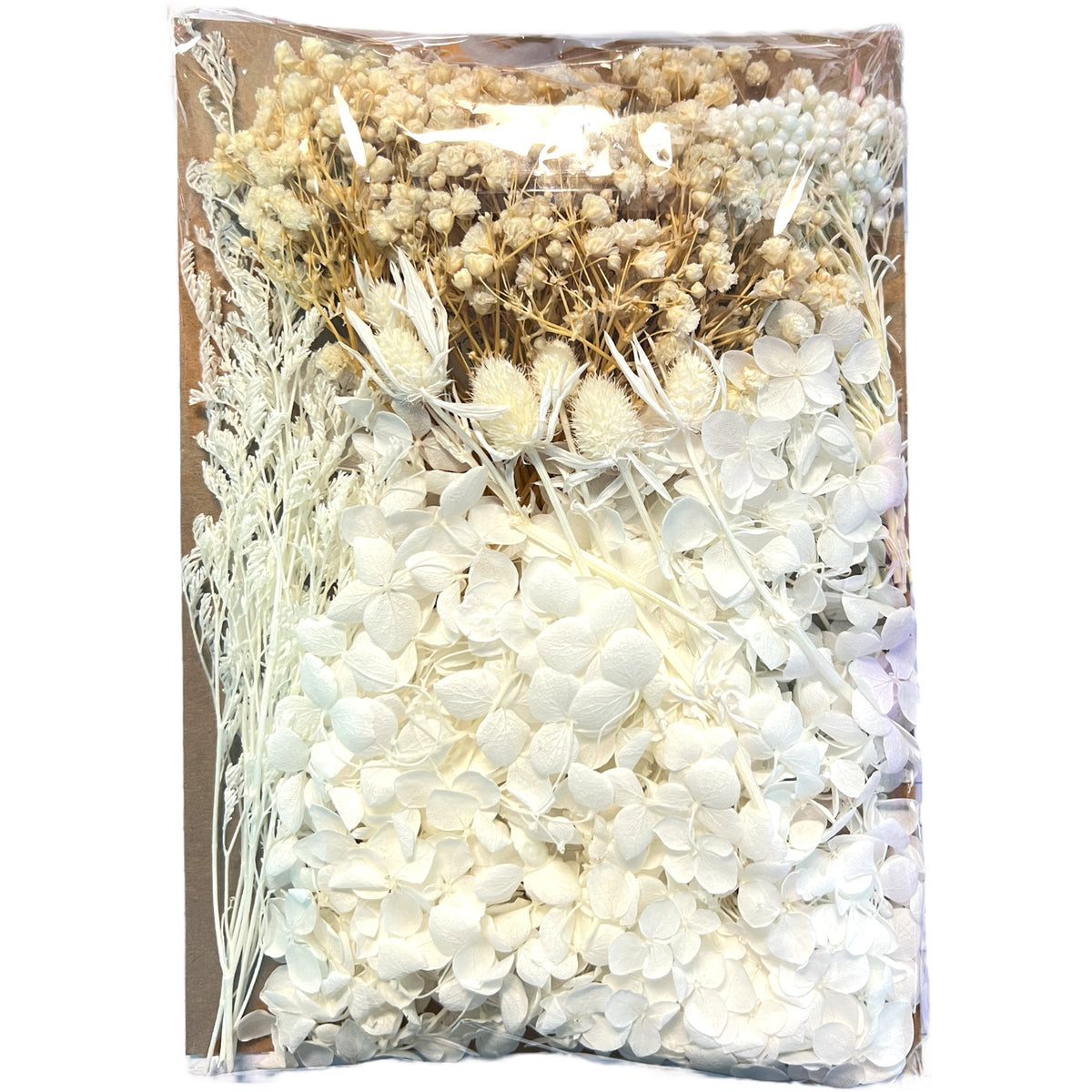 White Flag Multi-colored Variety of Dried Real Natural Flowers For Epoxy &amp; UV Resin Art