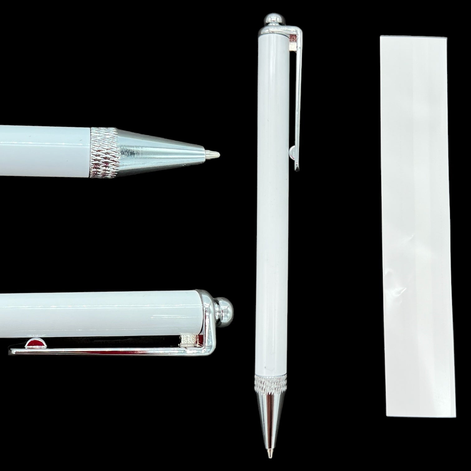 10 Pack Stainless Steel Sublimation Ballpoint Pen Blank With Clip and Sleeve Silver or Rose Gold