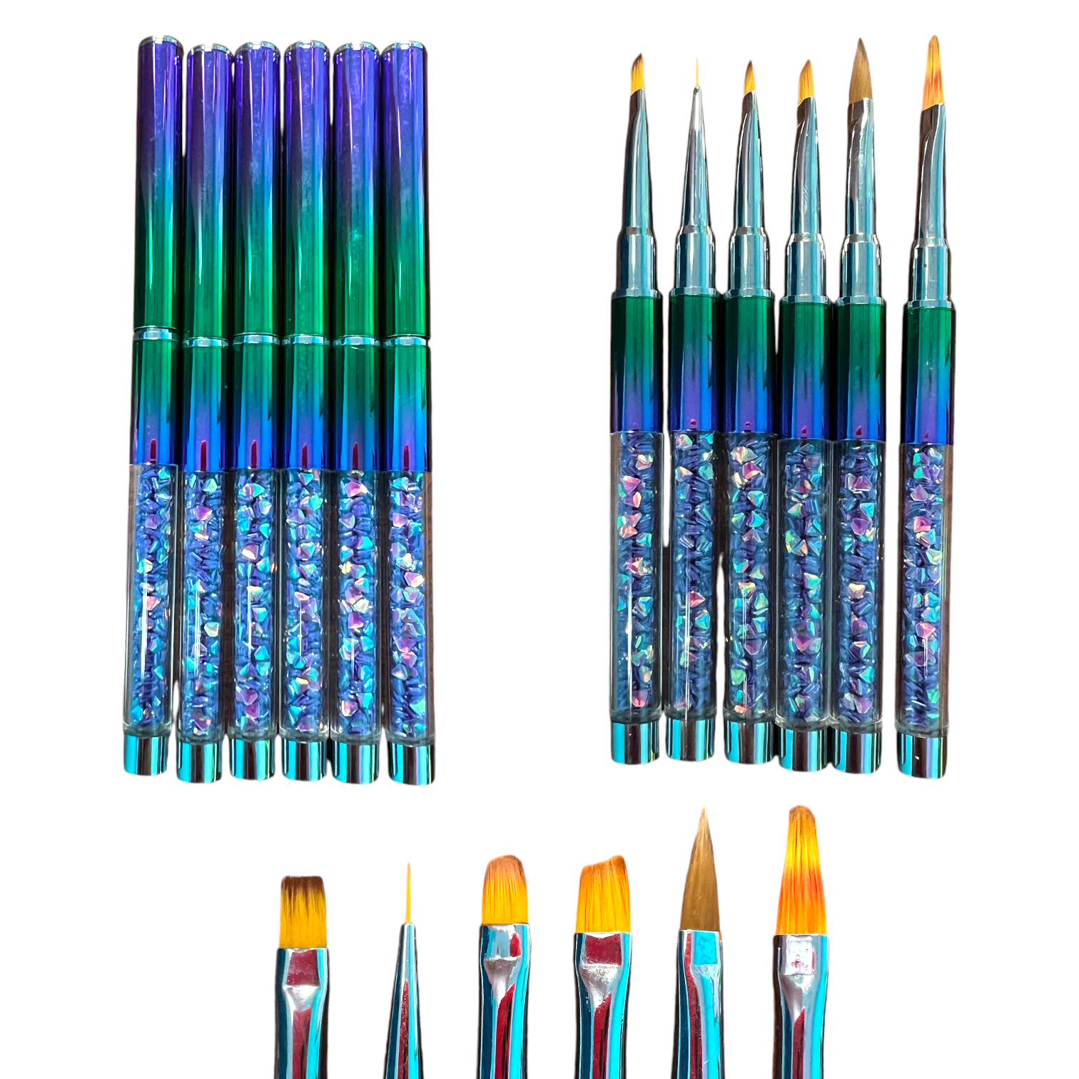 Professional Pigment Powder Brush Set of 6 with caps