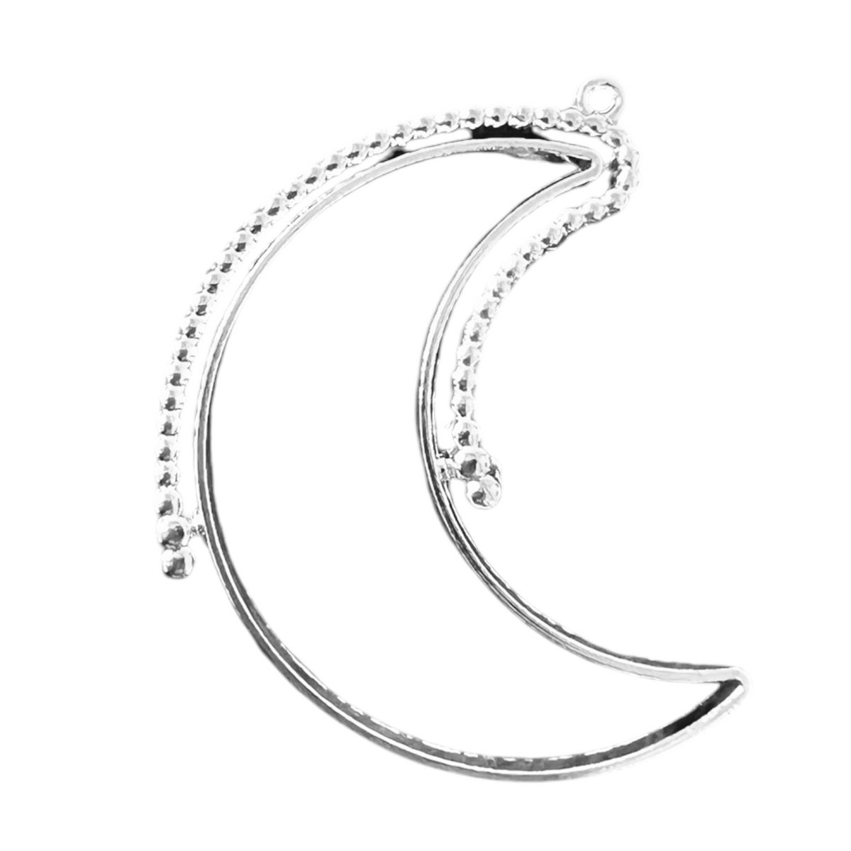 10 Pack of Crescent Moon Shaped Open Back Spinner Pendant Bezel Blank for UV or Epoxy Resin