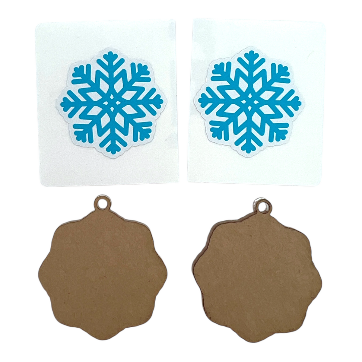 Snowflake Acrylic Blank with Decal Dangle Earring Kit for UV and Epoxy Resin