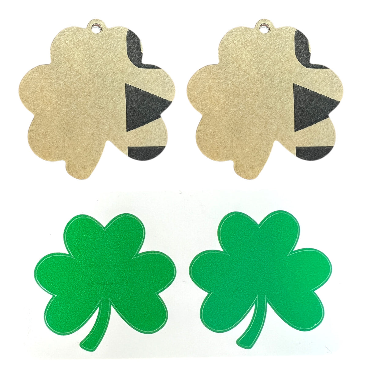 Shamrock Dangle Earring Acrylic Blanks with Decals