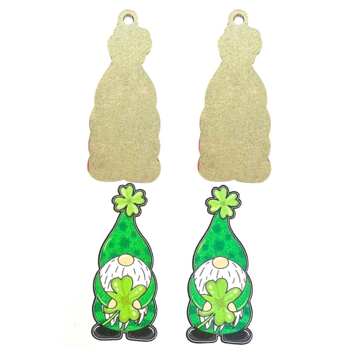 St. Patrick&#39;s Day Gnome Dangle Earring Acrylic Blanks with Vinyl Decals